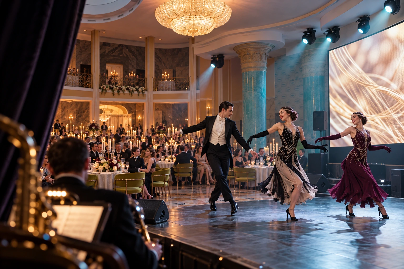Танцевальное шоу Gatsby и Moulin Rouge — иллюстрация программы